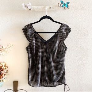 Axcess Black Printed V Neck Sleeveless Top